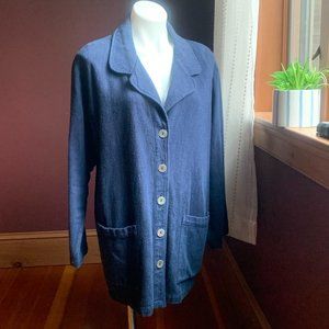 MISHI Vintage Navy Blue Button Blazer M